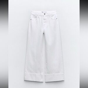 Zara Crop Wide Leg Front Seam Z1975 Jeans with a High Waist